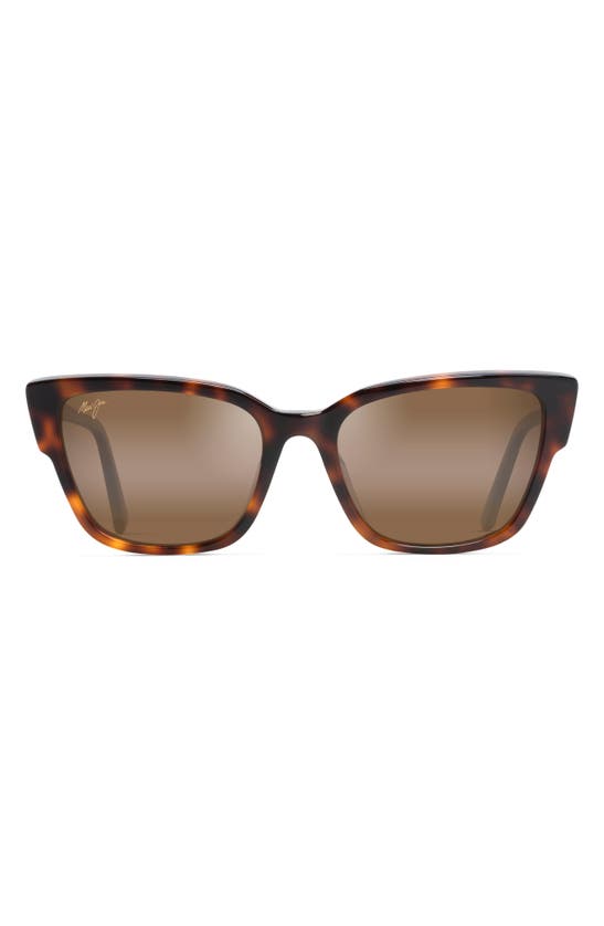 Maui Jim Kou 55mm Polarizedplus2® Cat Eye Sunglasses In Tortoise