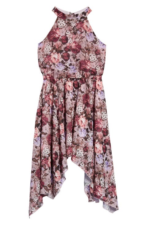 Kids' Floral Chiffon Trapeze Dress (Big Girl)