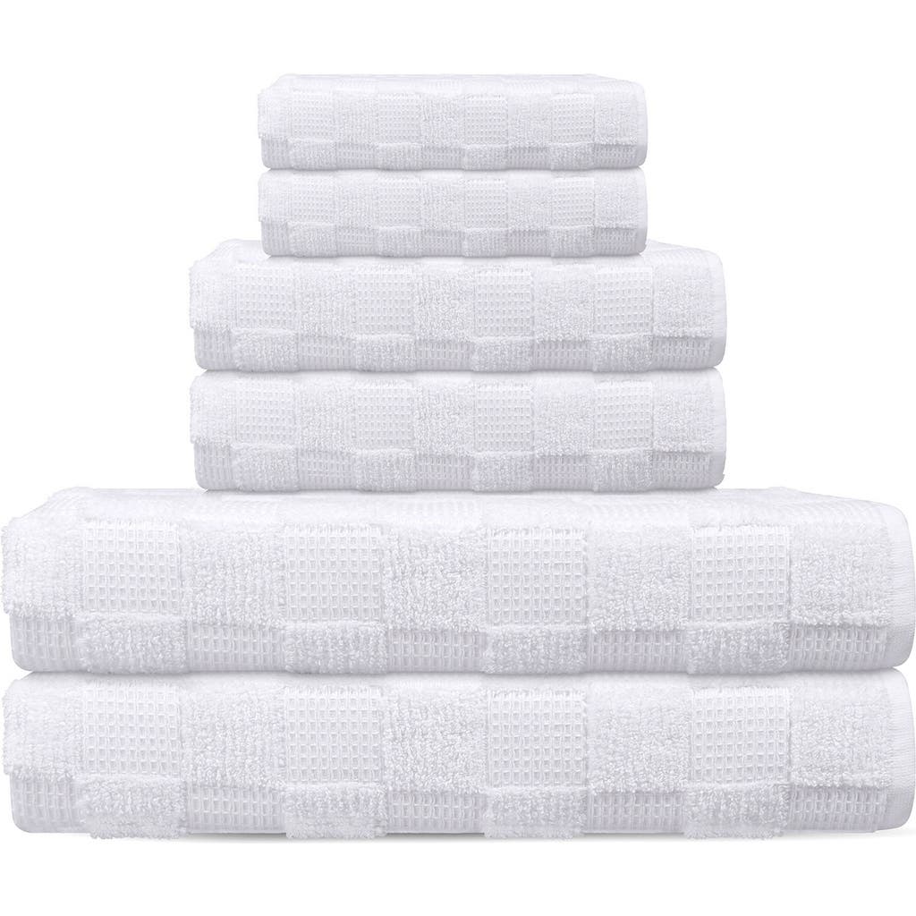Brooks Brothers Waffle Terry 6-piece Turkish Cotton Bath Towel Set In White