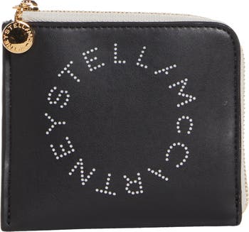 Stella McCartney Logo Faux Leather French Wallet with Removable