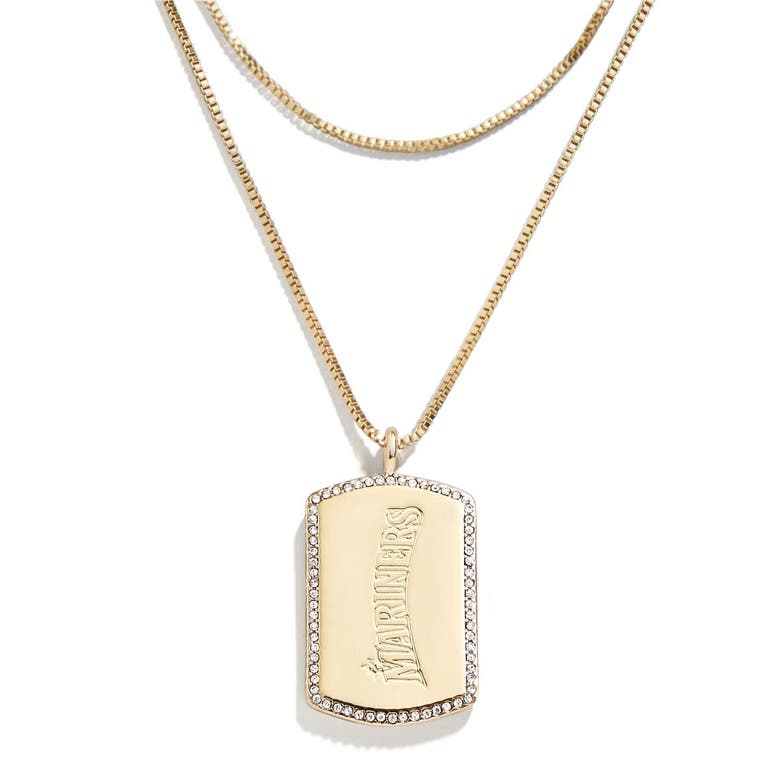 Wear By Erin Andrews X Baublebar Seattle Mariners Dog Tag Necklace In Gold