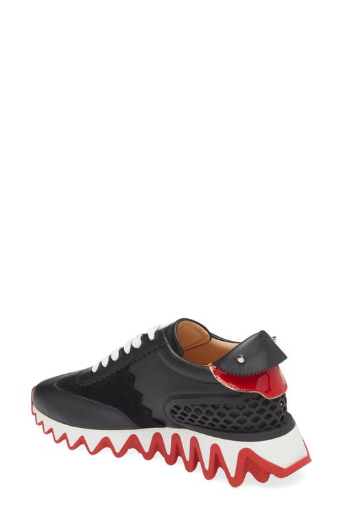 Christian Louboutin Loubishark Donna Black Sneakers In Black/red