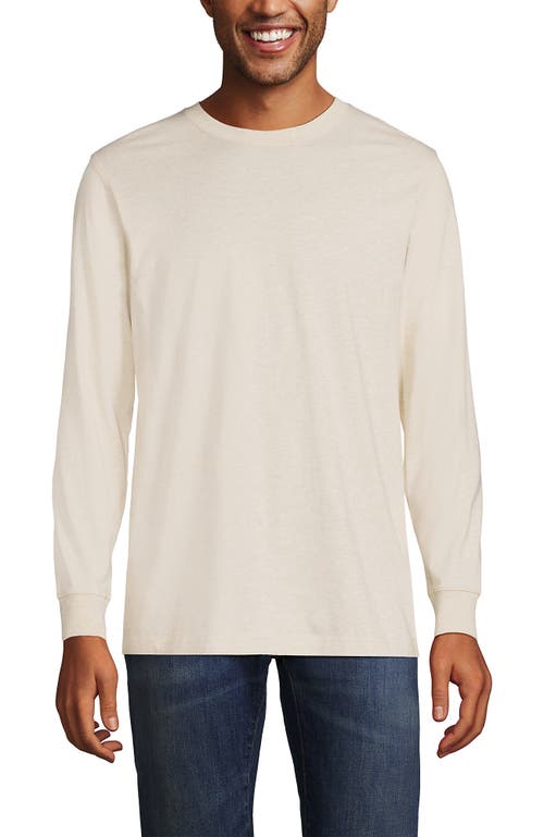 Shop Lands' End Super-t Long Sleeve T-shirt In Flax Heather