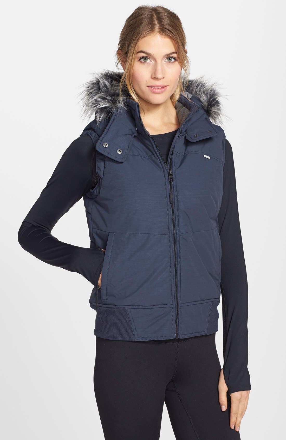 Bench 'Pushbroom' Faux Fur Trim Hooded Vest Nordstrom