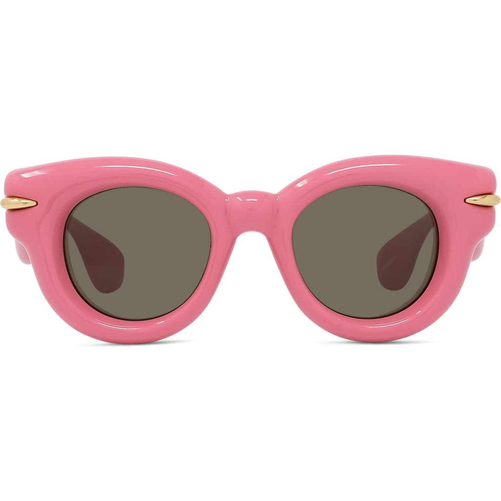 Loewe Inflated Trouseros 46mm Small Round Sunglasses In Pink
