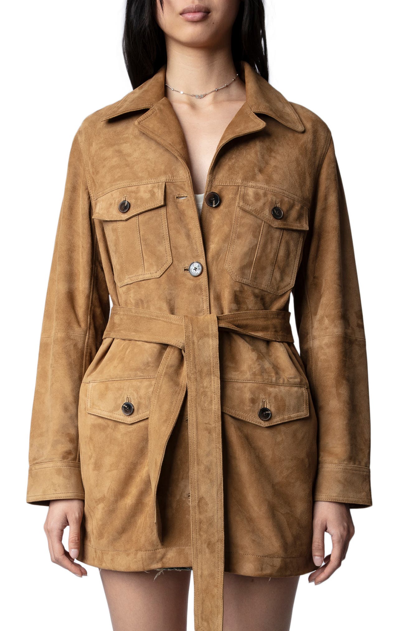 Zadig \u0026 Voltaire | Mikel Suede Jacket | L | Brown