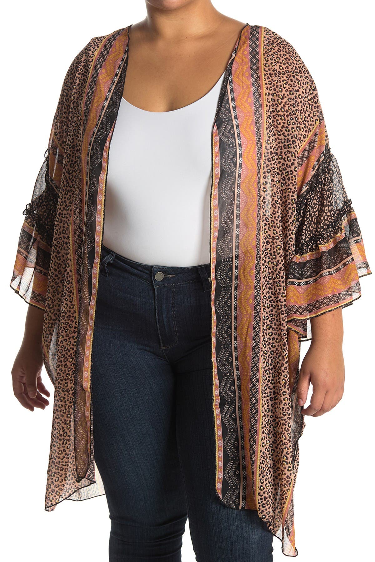 democracy printed ruffle top