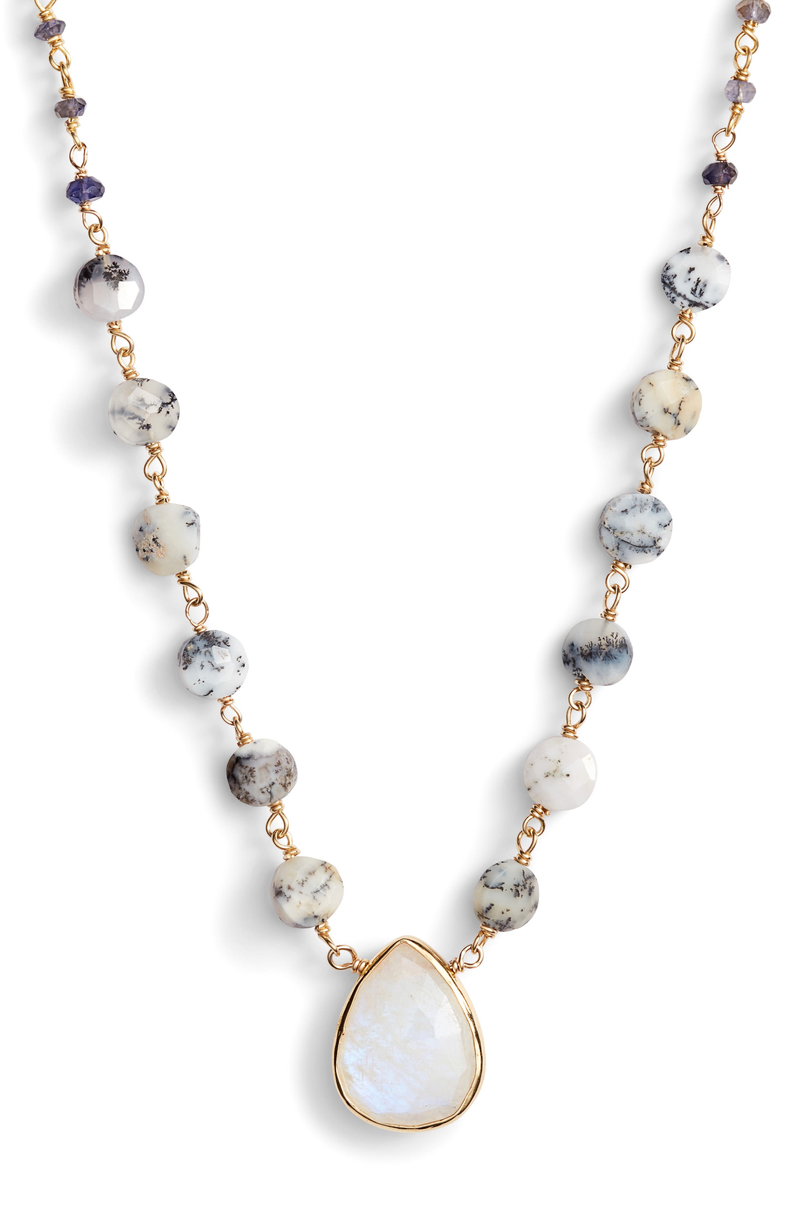 ela rae Semiprecious Stone Pendant Necklace Nordstrom