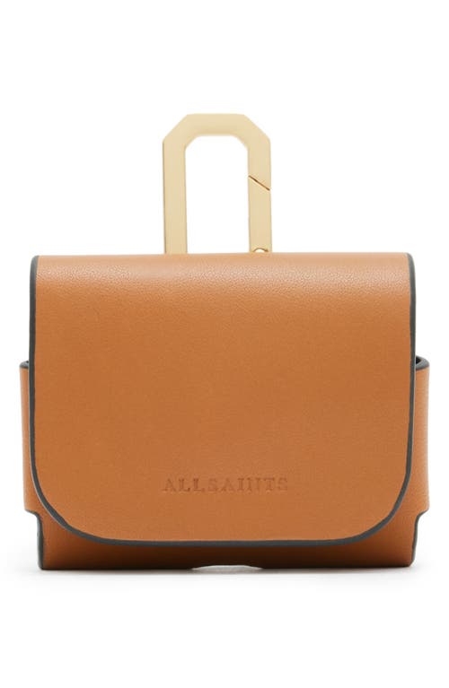 AllSaints Leather AirPod Case in Desert Tan at Nordstrom