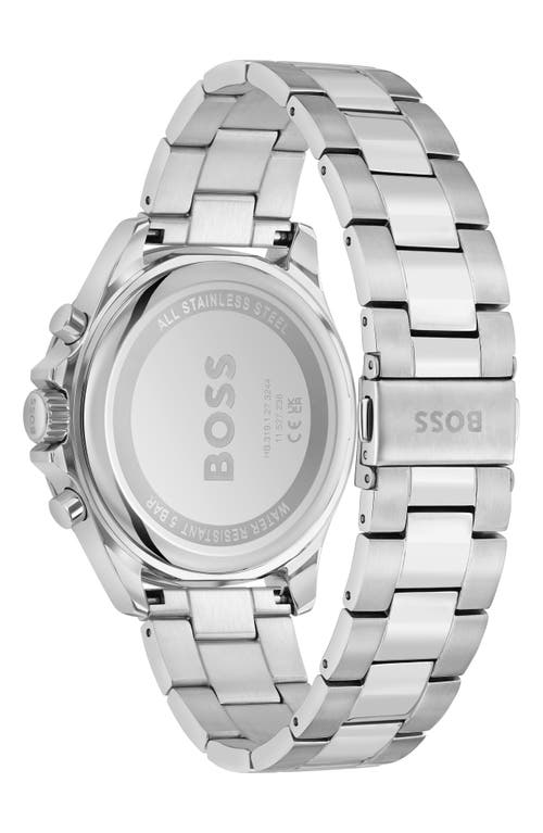 Hugo Boss Men's Chronograph Troper Stainless Steel Bracelet Watch 45mm In Blue