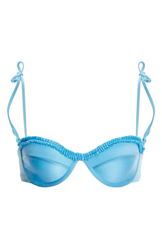Shop Agua Bendita Madelyn Seed Underwire Bikini Top In Blue