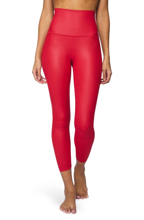 90 Degree by Reflex Leggings Womens Large(29-30) Red Pockets