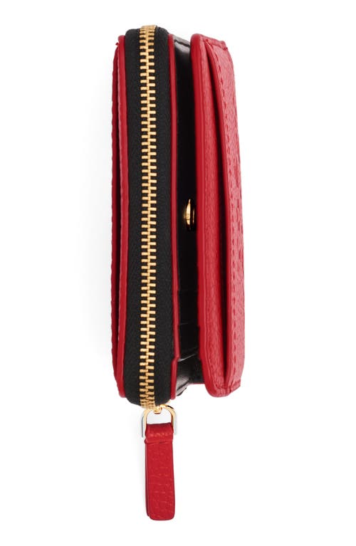 Marc Jacobs The Leather Mini Compact Wallet In True Red
