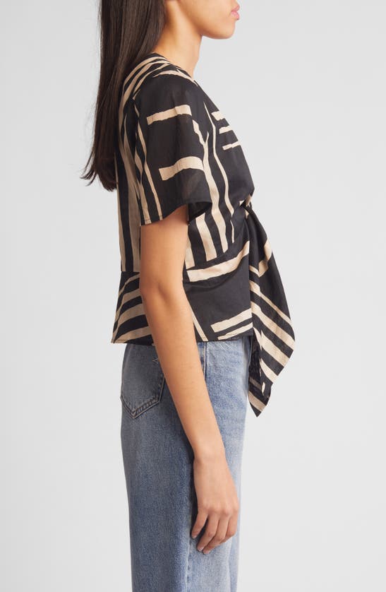 Shop Rails Tia Directional Stripe Cotton Top In Island Stripe