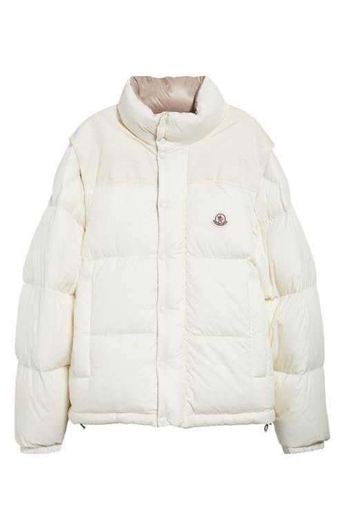 Shop Moncler Verone Convertible Down Puffer Jacket In Natural