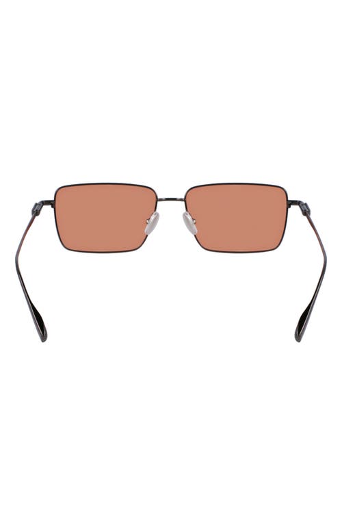 Shop Ferragamo Gancini Evolution 57mm Rectangular Sunglasses In Dark Gun/orange