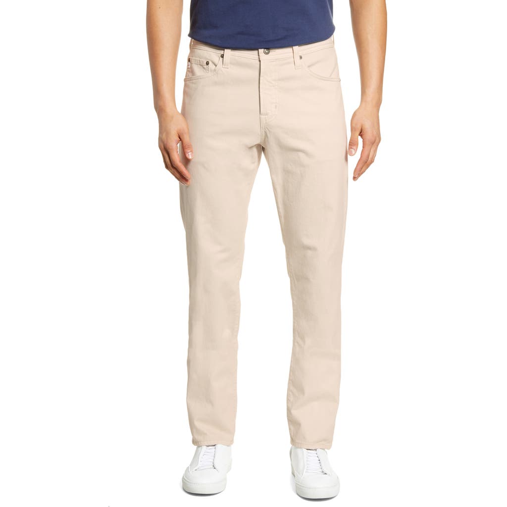 Ag Everett Sud Print Slim Straight Leg Pants In Howe Ivory Dust