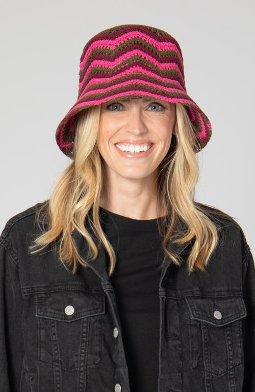San Diego Hat Knit Chevron Bucket Hat In Pink