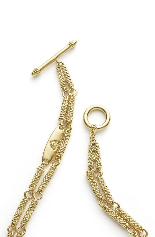 Lagos Signature Caviar Superfine Diamond Toggle Bracelet In Gold/diamond