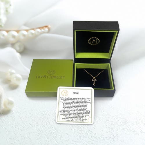 LUVMYJEWELRY LUVMYJEWELRY SKYLINE TRIANGLE SILVER DIAMOND LARIAT NECKLACE