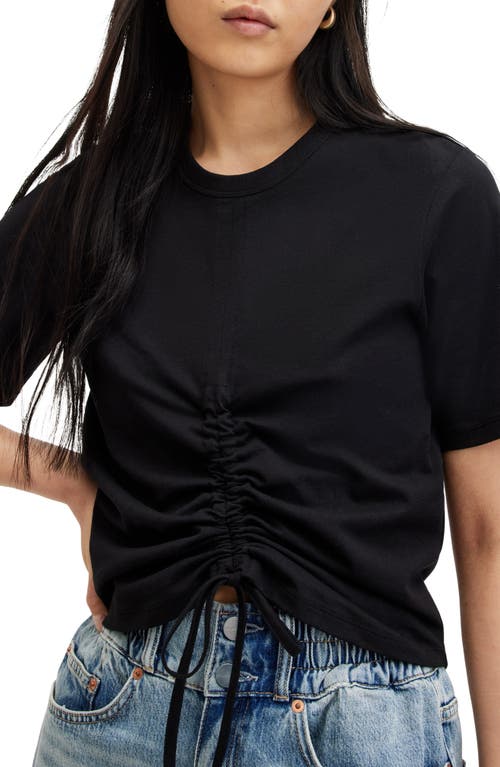 Shop Allsaints Gia Ruched T-shirt In Black