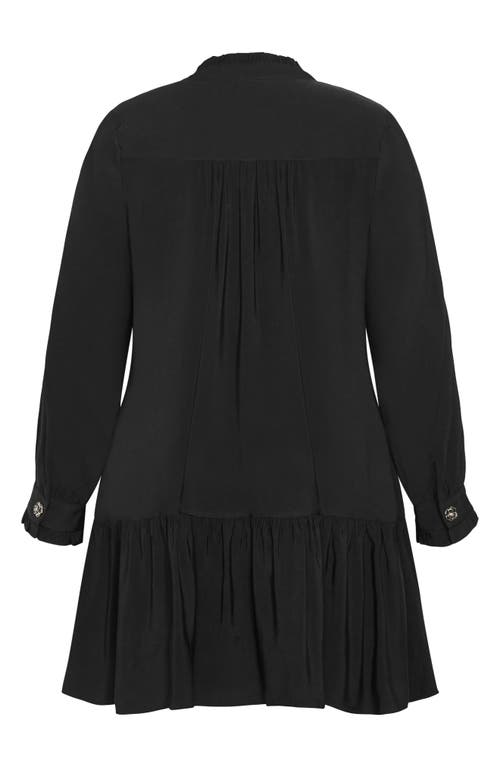 CITY CHIC CITY CHIC LAYLO RUFFLE HEM LONG SLEEVE DRESS