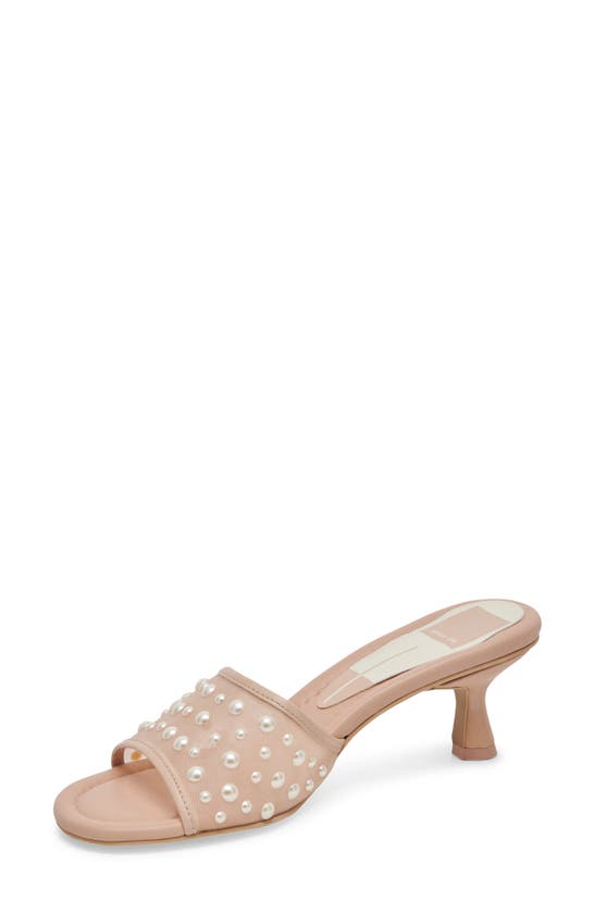 Shop Dolce Vita Meeza Imitation Pearl Sandal In Blush Mesh