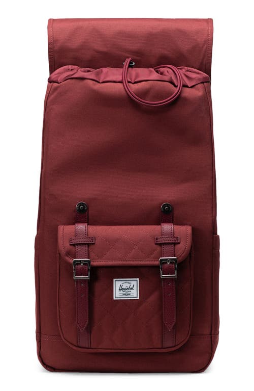 Shop Herschel Supply Co . Little America Backpack In Oxblood Red Quilted