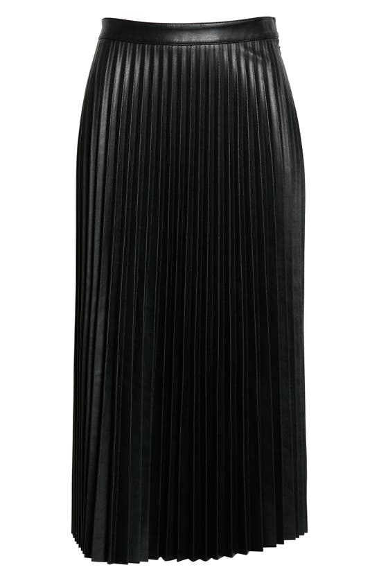 PROENZA SCHOULER WHITE LABEL PLEATED FAUX LEATHER MIDI SKIRT