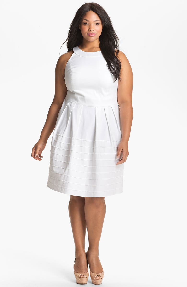 Calvin Klein Seamed Fit & Flare Dress (Plus) | Nordstrom