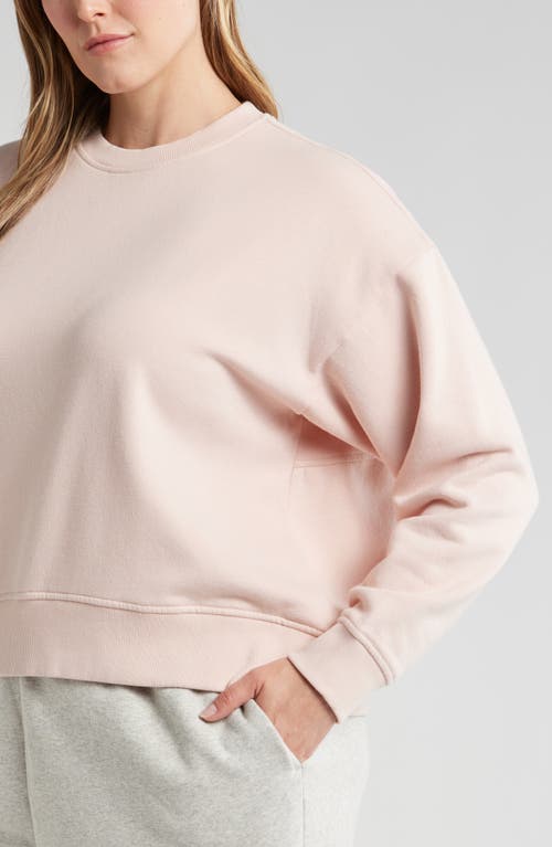 Shop Zella Cloud Fleece Sweatshirt In Pink Peach