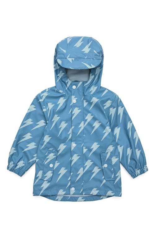 Snapper Rock Kids' Lightning Bolt Waterproof Raincoat Blue at Nordstrom,