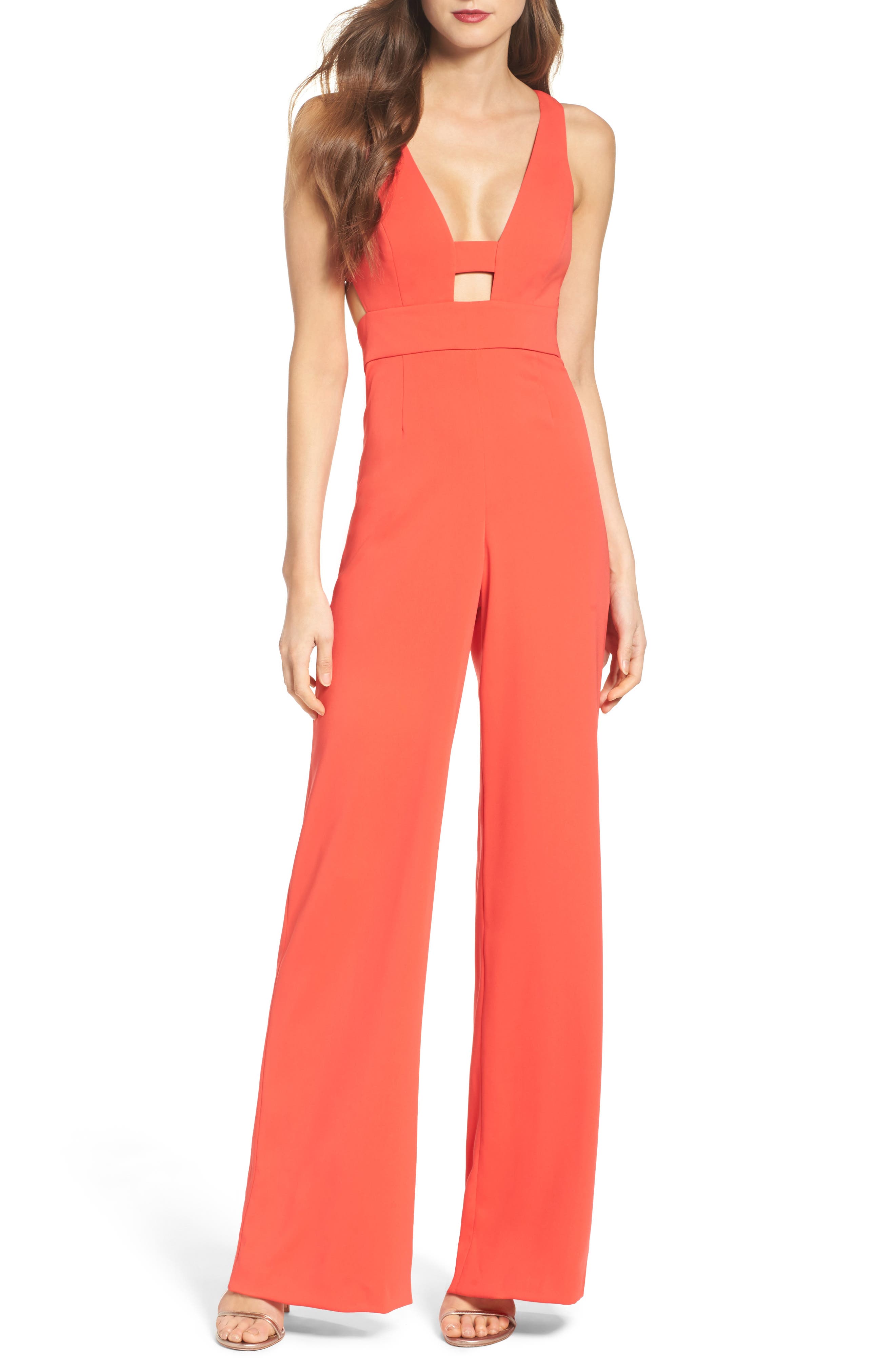 jay godfrey red bond jumpsuit