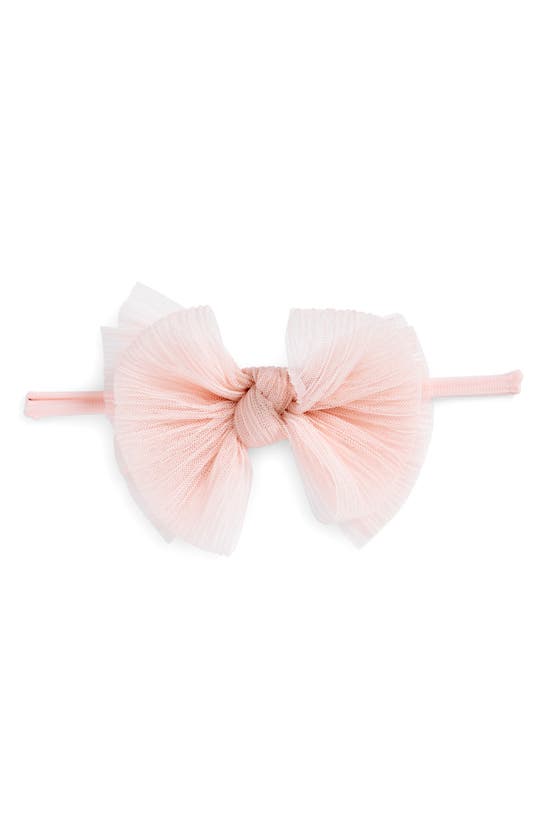 Shop Baby Bling Tulle Fab Bow Headband In Pleated Rose Quartz