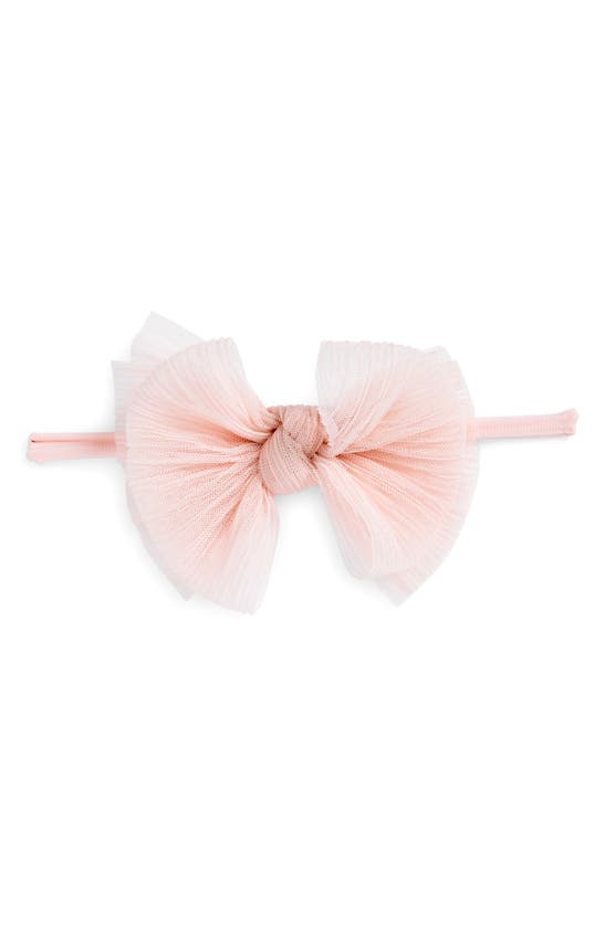 Baby Bling Tulle Fab Bow Headband In Pleated Rose Quartz