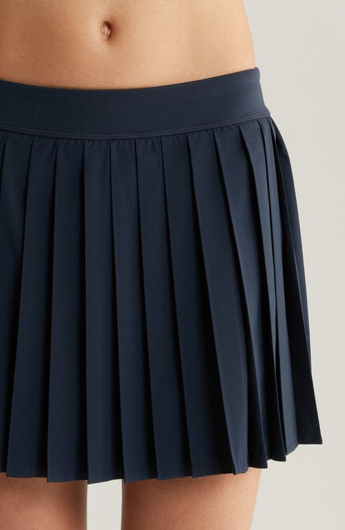 Shop Zella Pleated Tennis Skirt With Shorts In Navy Sapphire