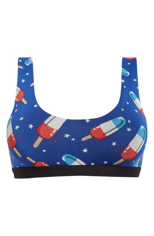 Shop Meundies Print Bralette In Patriotic Pops