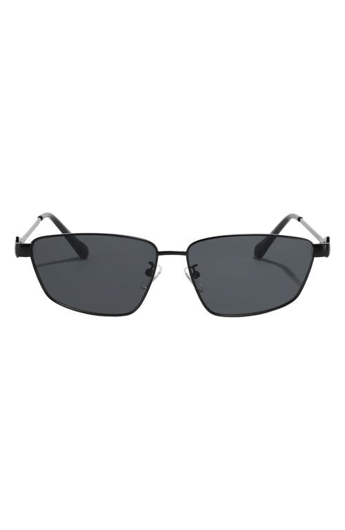 Fifth & Ninth Cleo 60mm Polarized Geometric Sunglasses In Black/black