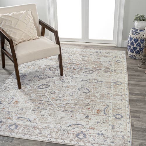 Shop Jonathan Y Shaii Global Medallion Low-pile Machine-washable Area Rug In Light Gray/brown