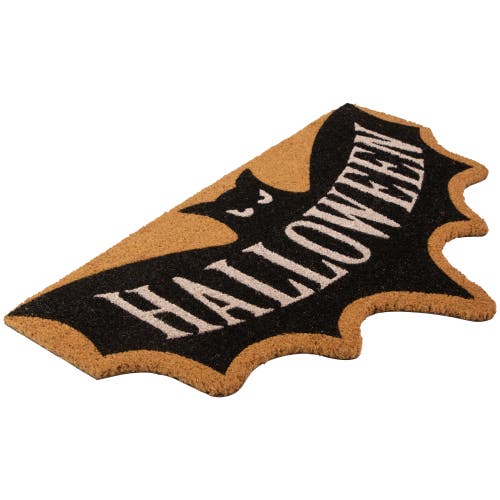 Shop Northlight Natural Coir "halloween" Bat Shaped Doormat In Black