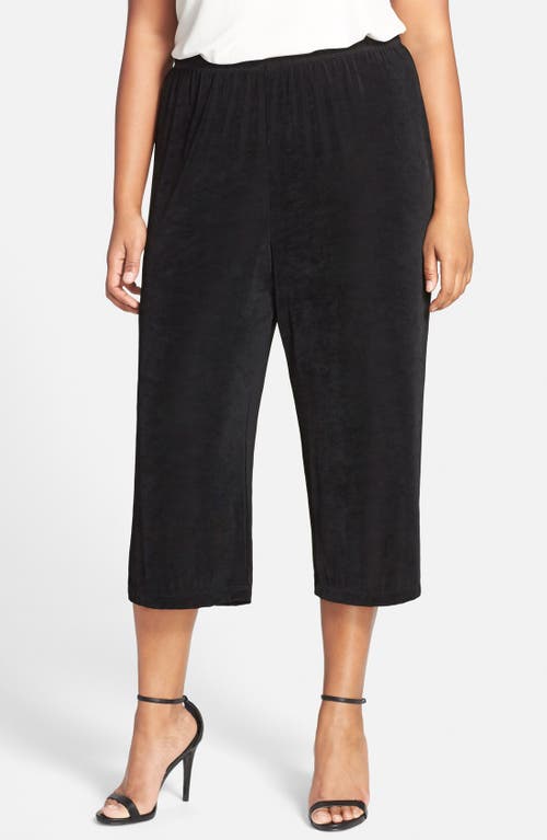Vikki Vi High Rise Stretch Knit Crop Pants In Black