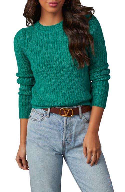 Sweet Devine Moment Puff Shoulder Sweater in Green