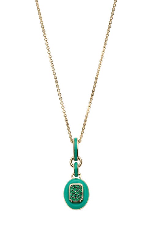 Cast The Stone Charm Necklace in Emerald at Nordstrom, Size 18