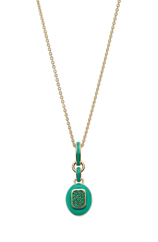 Shop Cast The Stone Charm Necklace In Emerald