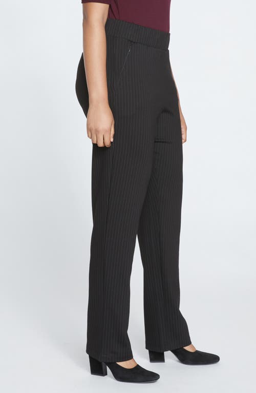 Shop Universal Standard Smart Elastic Waist Ponte Pants In Slate Pinstripe