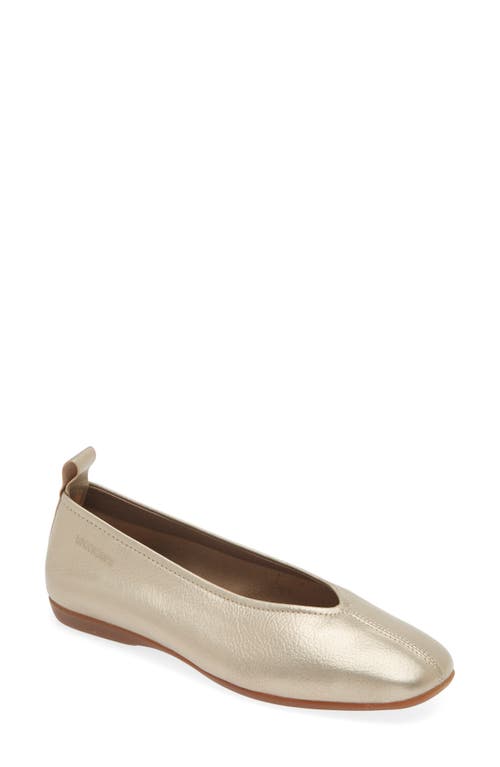 Wonders Ballet Flat in Soft Gold Metallic 