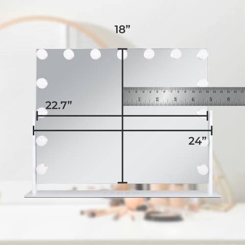 Zadro Large Vertical Hollywood Makeup Mirror With Lights In White