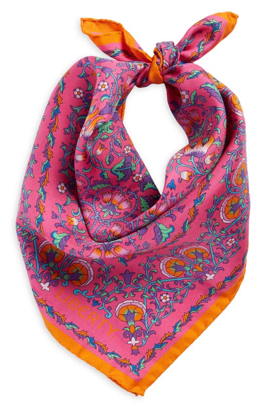 Shop Liberty London Lodden Floral Silk Scarf In Pink