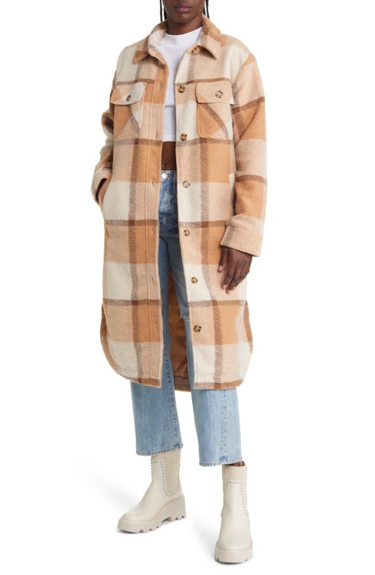 RIP CURL LONGLINE CHECK FLANNEL SHIRT JACKET