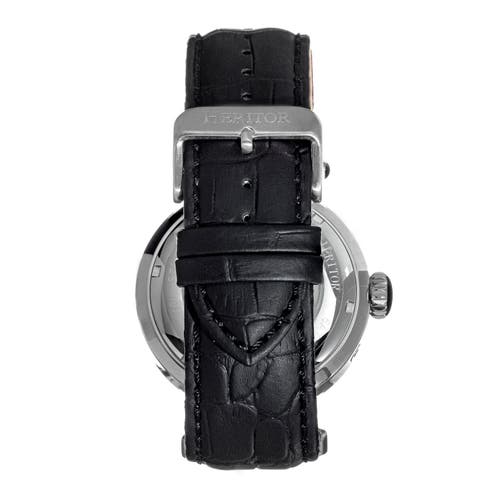 HERITOR AUTOMATIC HERITOR AUTOMATIC GANZI SEMI-SKELETON LEATHER-BAND WATCH